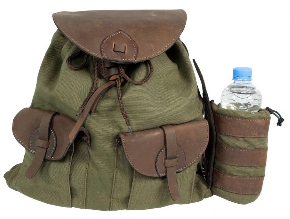HUBERTUS Canvas Flaschenhalter Rucksack - plátený ruksak