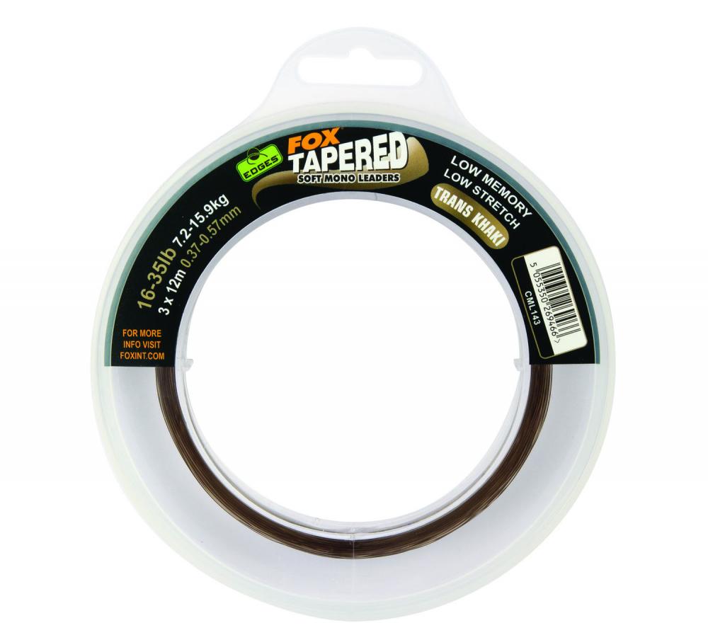FOX EDGES Soft Tapered Leaders Trans Khaki - kónické vlasce 0.37mm - 0.57mm