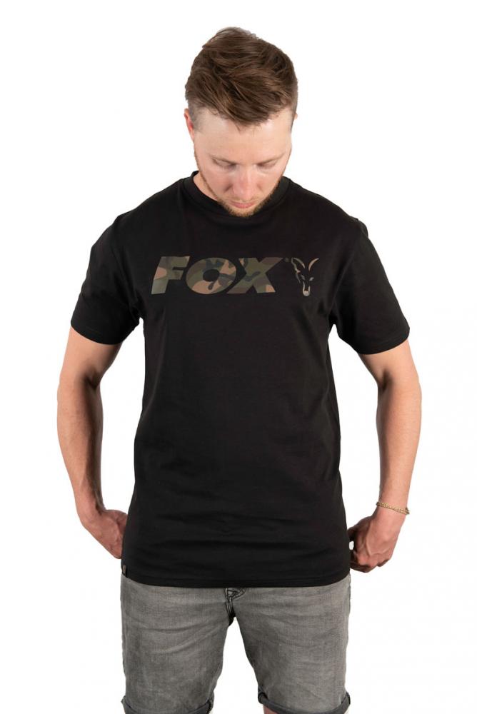 FOX Black/Camo Chest Print T-Shirt - trièko