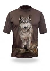 HILLMAN Wolf Runs 3D T-Shirt Oak - trièko